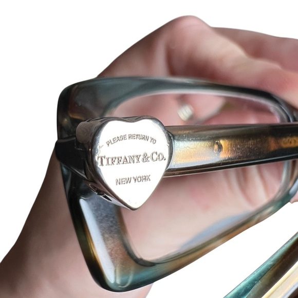 Tiffany & Co Eyeglass Frames TF2035 8124 Turquoise Tortoise Silver Heart Italy - Picture 4 of 12